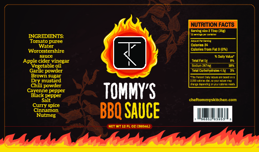Tommy's BBQ Sauce Ingredients