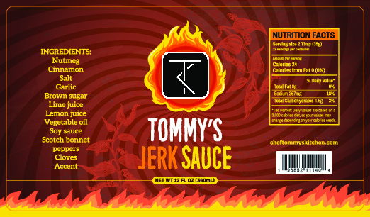 Tommy's Jerk Sauce Ingredients